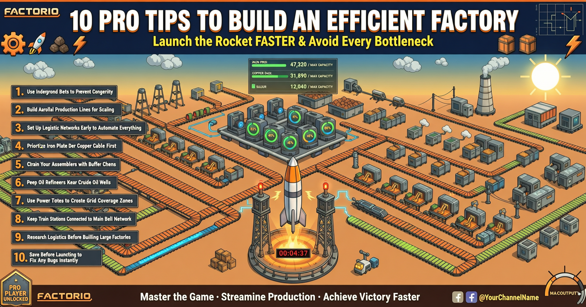 Factorio: 10 Pro Tips to Build an Efficient Factory and Launch the Rocket Faster